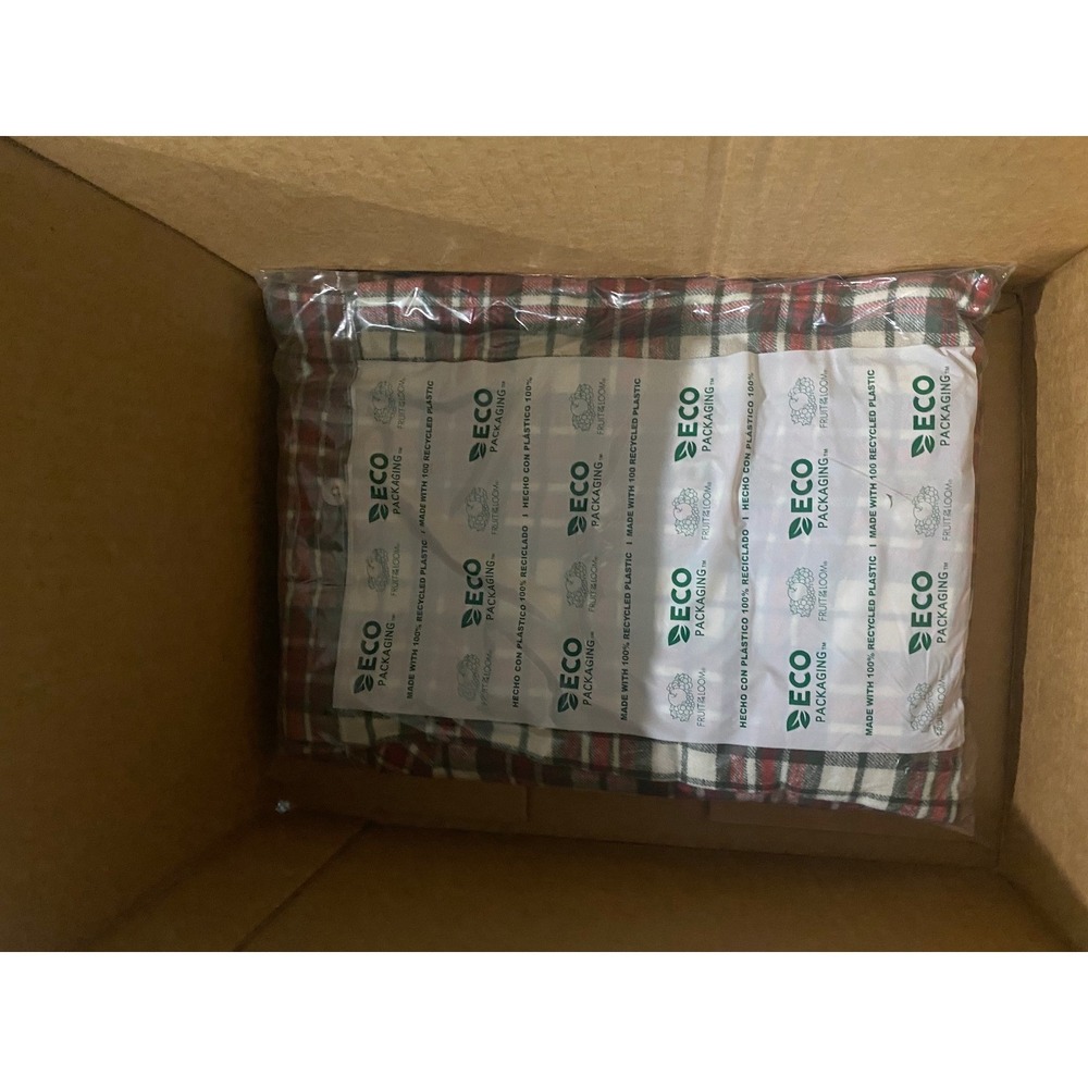 Fruit of the Loom Mens Flannel Pajama Set M Red Green Plaid Sleepwear New - Picture 8 of 8